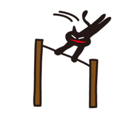 Overaction black cat sticker #4250796