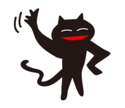 Overaction black cat sticker #4250798