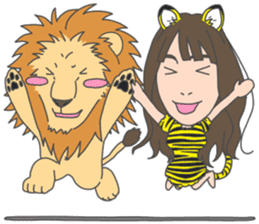 Animal couple (Tiger&Lion) sticker #4256155
