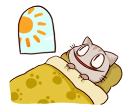 The cat which is lack of sleep sticker #4256531
