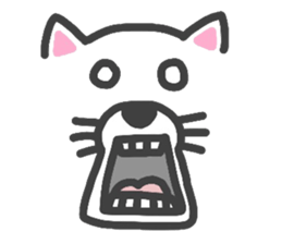 Expressive white transparent cat's. sticker #4257046