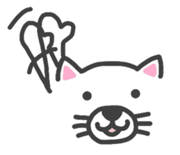 Expressive white transparent cat's. sticker #4257047