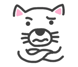 Expressive white transparent cat's. sticker #4257050