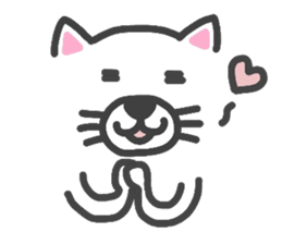 Expressive white transparent cat's. sticker #4257052