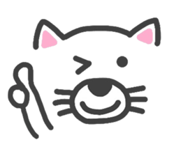 Expressive white transparent cat's. sticker #4257053