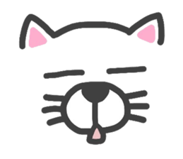 Expressive white transparent cat's. sticker #4257055