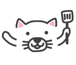 Expressive white transparent cat's. sticker #4257056