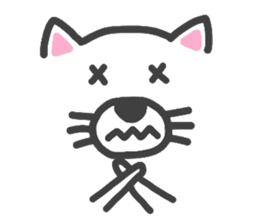 Expressive white transparent cat's. sticker #4257059