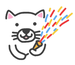 Expressive white transparent cat's. sticker #4257060