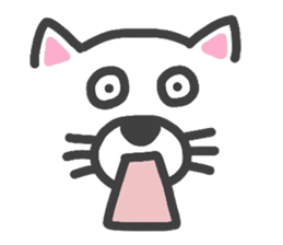 Expressive white transparent cat's. sticker #4257062