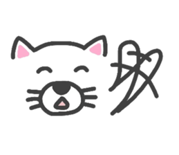 Expressive white transparent cat's. sticker #4257063