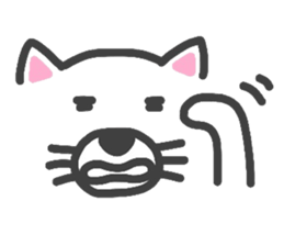 Expressive white transparent cat's. sticker #4257064