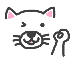 Expressive white transparent cat's. sticker #4257067