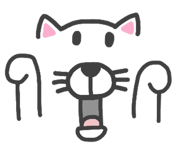 Expressive white transparent cat's. sticker #4257070