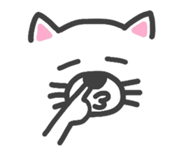 Expressive white transparent cat's. sticker #4257071