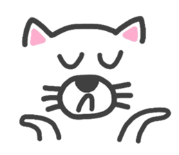 Expressive white transparent cat's. sticker #4257072