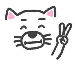 Expressive white transparent cat's. sticker #4257076