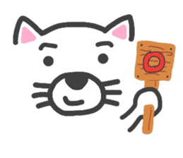 Expressive white transparent cat's. sticker #4257078