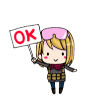 A girl does survival game sticker #4257844