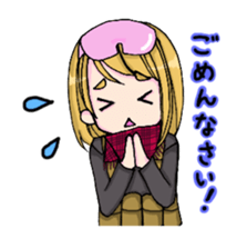 A girl does survival game sticker #4257851