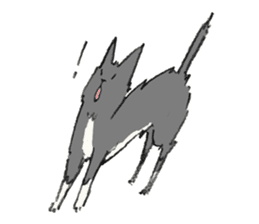 Tail Corgi and black cat and its friends sticker #4258088