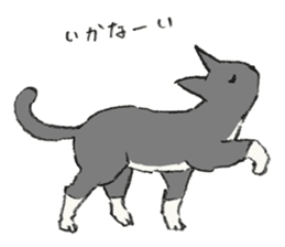 Tail Corgi and black cat and its friends sticker #4258094