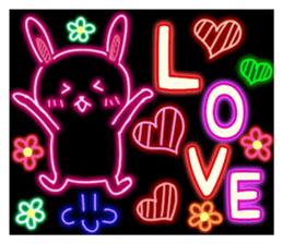 Rabbit of the outstanding neon sticker #4262362