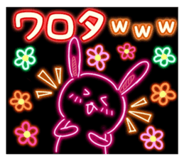 Rabbit of the outstanding neon sticker #4262364