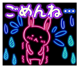 Rabbit of the outstanding neon sticker #4262383