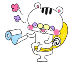 Squirrel and  bear and rabbit and apple sticker #4262565