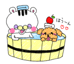 Squirrel and  bear and rabbit and apple sticker #4262566