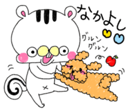 Squirrel and  bear and rabbit and apple sticker #4262570