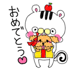 Squirrel and  bear and rabbit and apple sticker #4262575