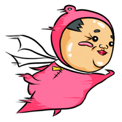 Middle-aged man of pink bear.The second