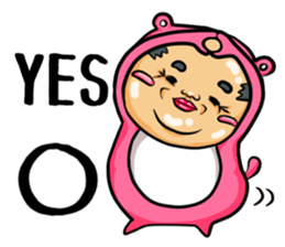 Middle-aged man of pink bear.The second sticker #4264642