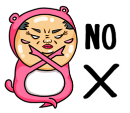 Middle-aged man of pink bear.The second sticker #4264643