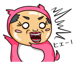 Middle-aged man of pink bear.The second sticker #4264659