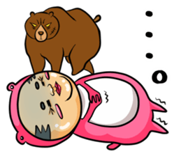 Middle-aged man of pink bear.The second sticker #4264660