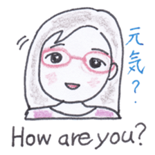 Bilingual glasses-wearing girl Mona-chan sticker #4268401