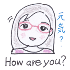 Bilingual glasses-wearing girl Mona-chan sticker #4268401