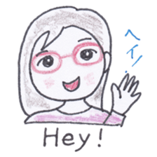 Bilingual glasses-wearing girl Mona-chan sticker #4268403