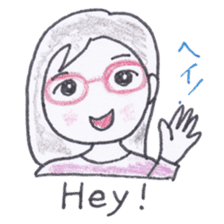 Bilingual glasses-wearing girl Mona-chan sticker #4268403