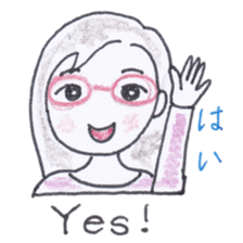 Bilingual glasses-wearing girl Mona-chan sticker #4268404