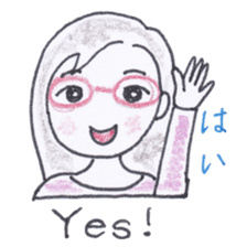 Bilingual glasses-wearing girl Mona-chan sticker #4268404