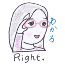Bilingual glasses-wearing girl Mona-chan sticker #4268406