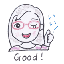 Bilingual glasses-wearing girl Mona-chan sticker #4268408