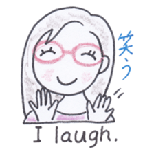 Bilingual glasses-wearing girl Mona-chan sticker #4268409
