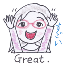 Bilingual glasses-wearing girl Mona-chan sticker #4268411