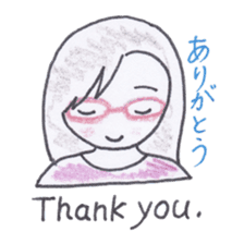 Bilingual glasses-wearing girl Mona-chan sticker #4268414