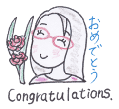 Bilingual glasses-wearing girl Mona-chan sticker #4268415